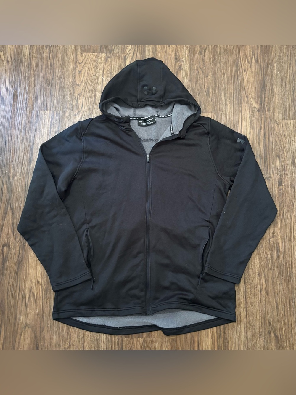 Under Armour ColdGear Black Full Zip Athletic Hoodie Jacket XXL